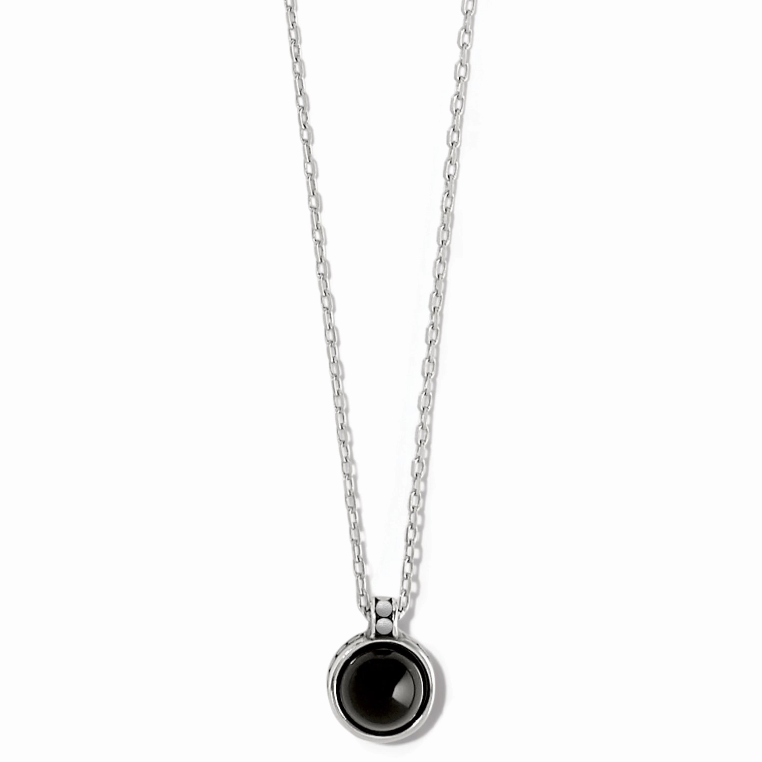 Daytime Style Gloss Touch Brighton Pebble Dot Onyx Short Necklace