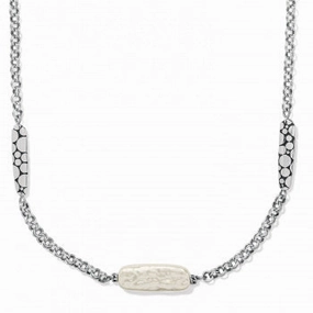 Travel Ready Brighton Pebble Pearl Double Link Necklace