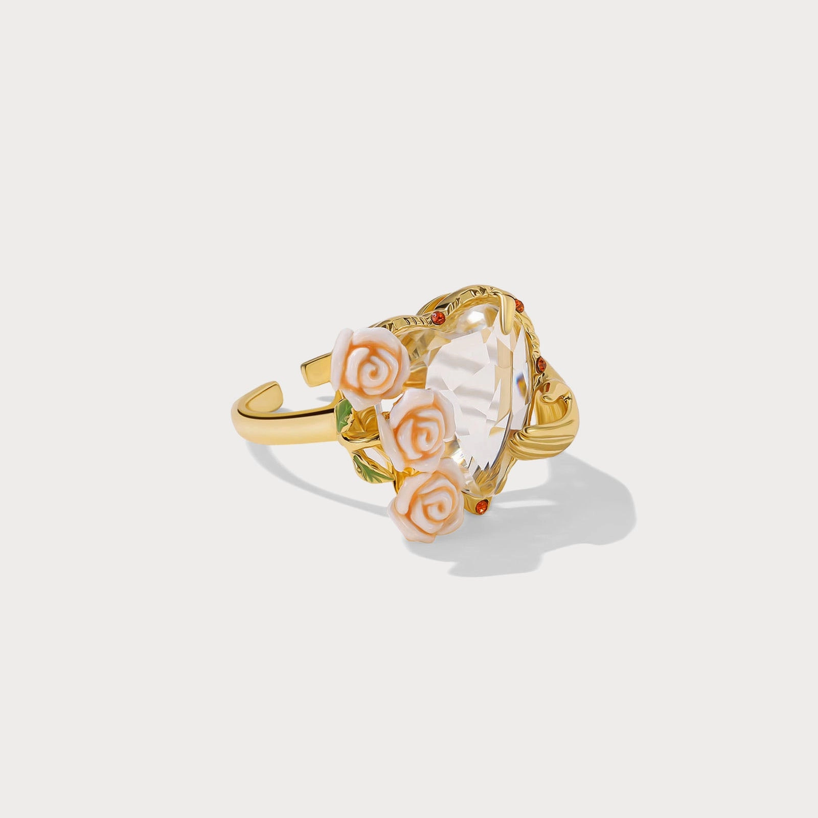 Champagne Rose Heart Ring Final Touch Lightweight Statement