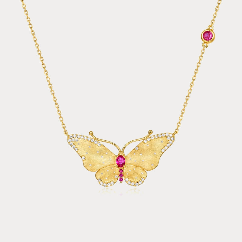 Student Life Brushed Butterfly Necklace