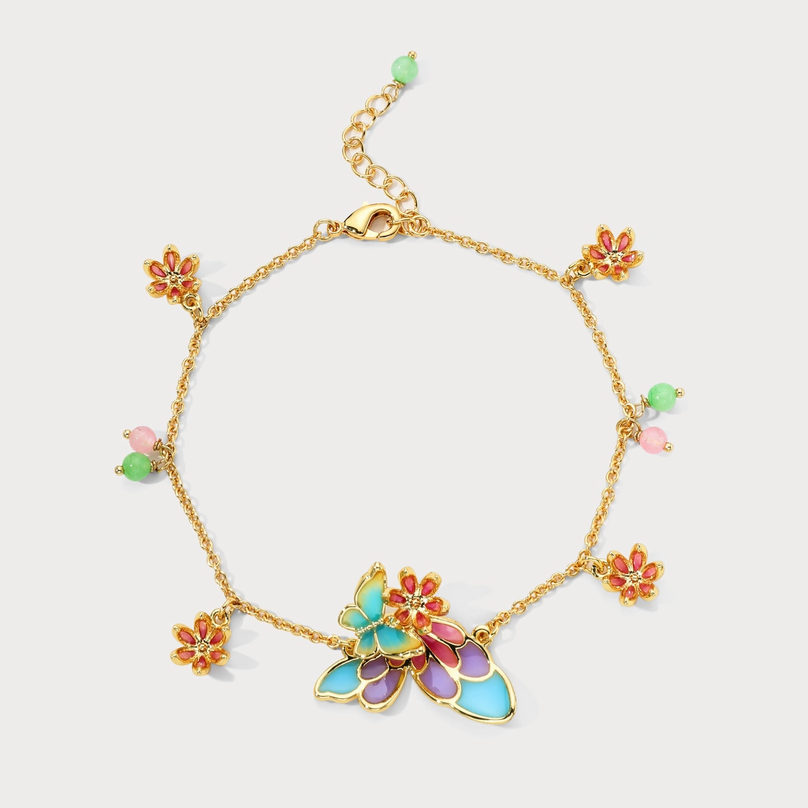 Butterfly Charm Bracelet Suburban Charm Rainbow Hues