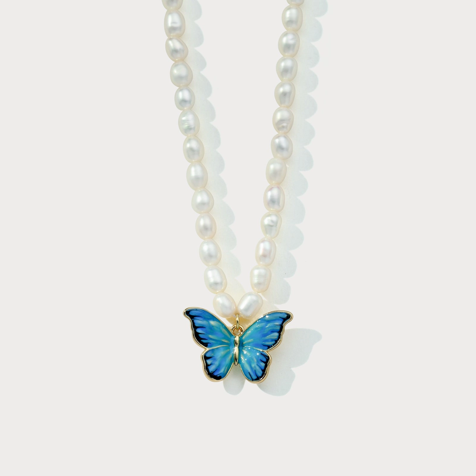 Lively Look Butterfly Pearl Necklace