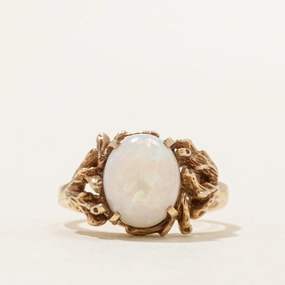 Cabochon Opal Textured Ring | 2.18ct | SZ 8 Premium Edge Fashion Element