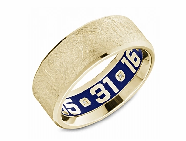 Carlex Textured Wedding Ring in 14K Yellow Gold (0.02ctw) Durable Accessory