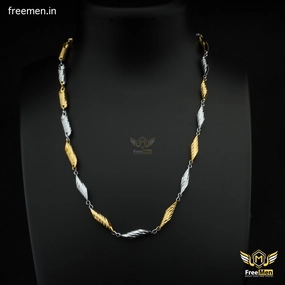 Freemen Elegant Rhodium Pipe Chain- FM389 Luxury Shine Finish Event Outfit
