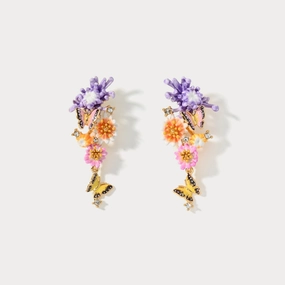 Daisy Butterfly Earrings Geometric Ornament High-Quality Appearance