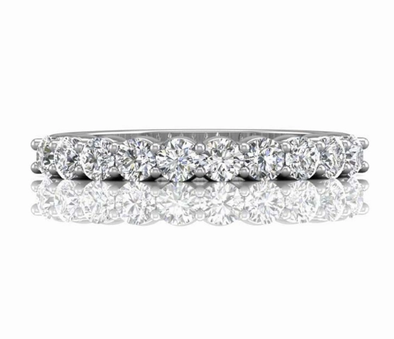 Branded Embellishment Bremer Jewelry Half Anniversary Diamond Wedding Ring in 18K White Gold (0.84ctw)