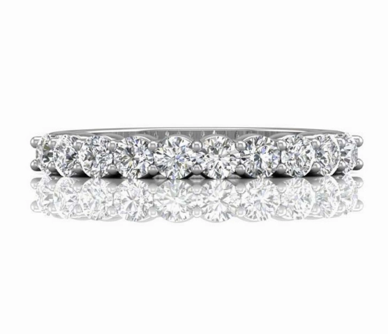 Bremer Jewelry Half Anniversary Diamond Wedding Ring in 18K White Gold (0.84ctw) Heirloom Quality