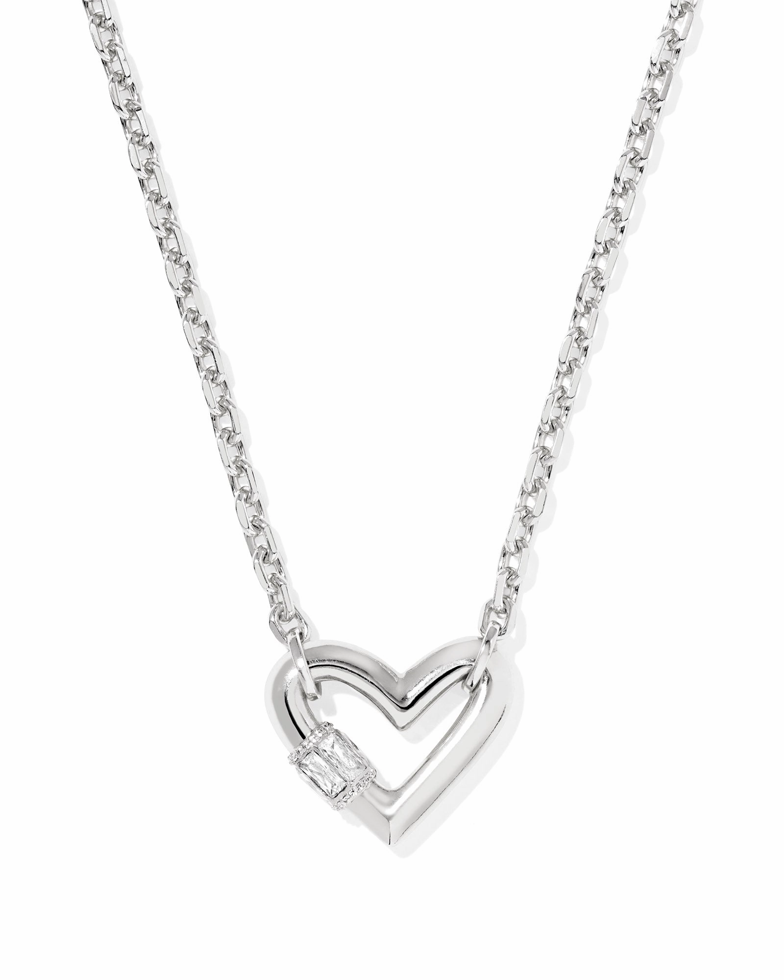 Fresh Touch Kendra Scott Emery Heart Silver Short Pendant Necklace