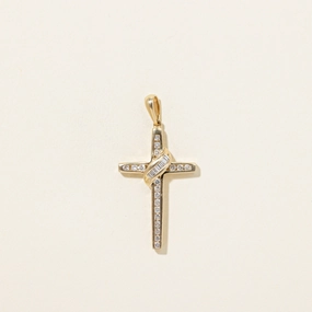 Effortless Piece Channel Set Diamond Cross Pendant | 0.42ctw