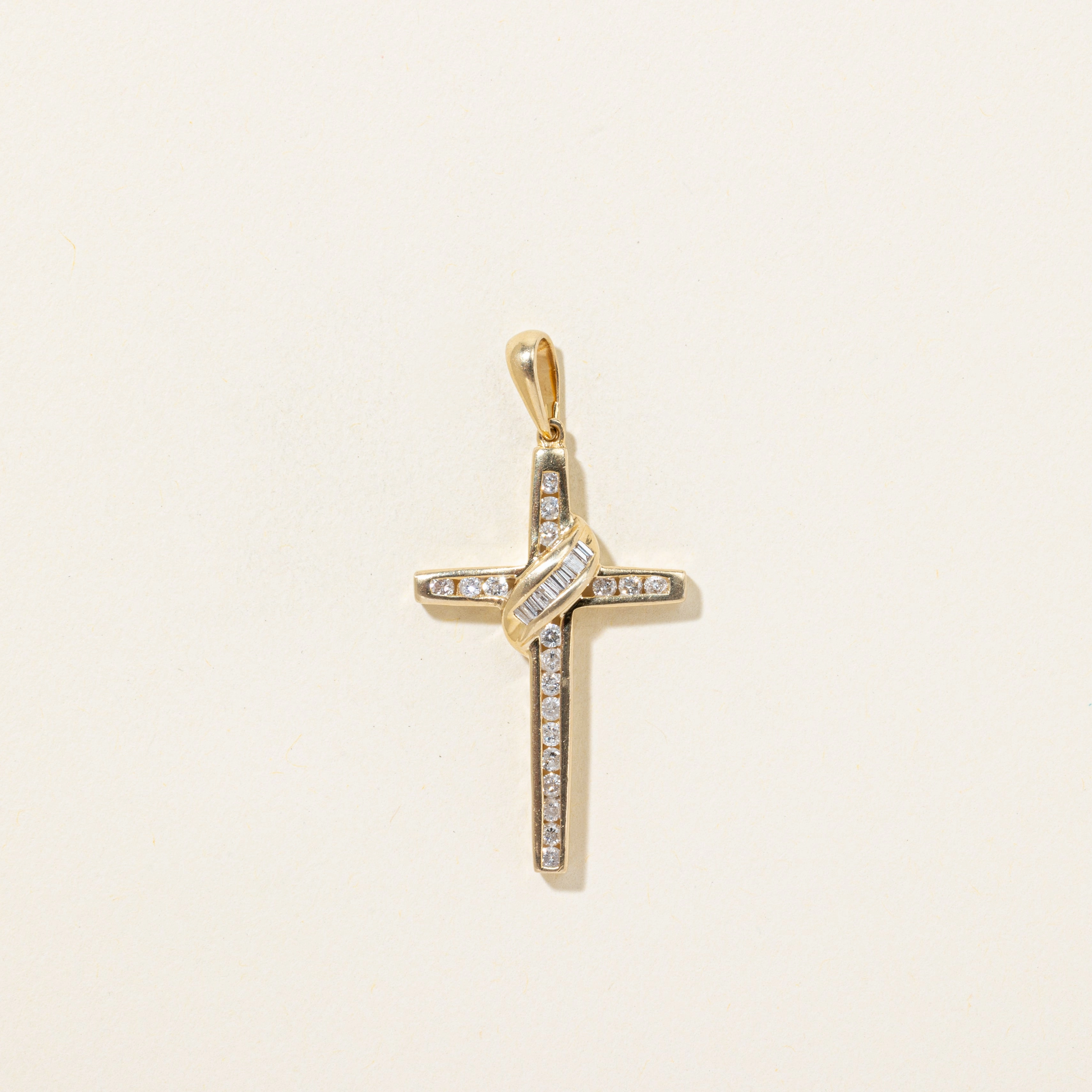 Effortless Piece Channel Set Diamond Cross Pendant | 0.42ctw