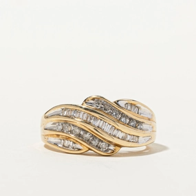 Graceful Style Channel Set Diamond Waterfall Ring | 0.40ctw | SZ 7