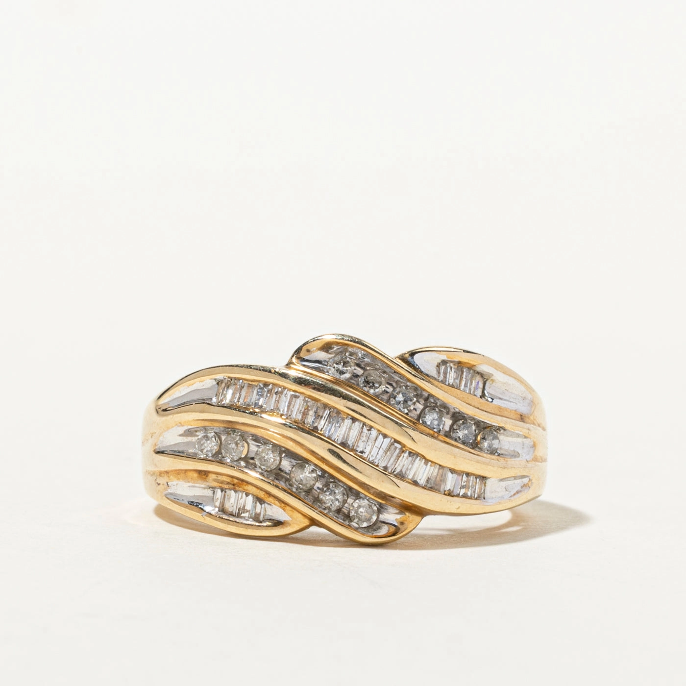 Graceful Style Channel Set Diamond Waterfall Ring | 0.40ctw | SZ 7