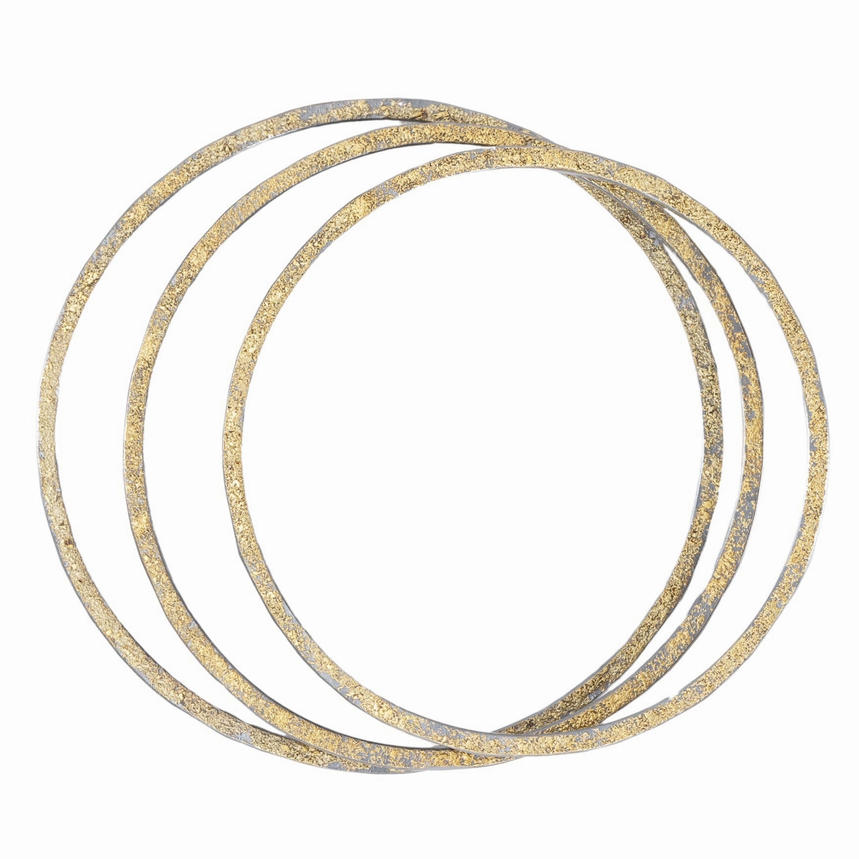 Signature Look Orbit Bangle - 22k Gold   Oxidized Silver