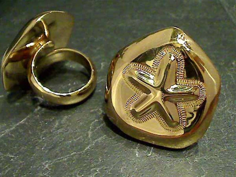 Alchemia Sand Dollar Adjustable Ring Sharp Silhouette Luxe style