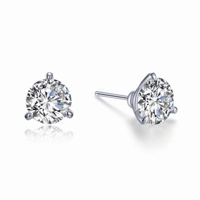 Dressy Mood Bold Style Lafonn 3ctw 3-Prong Martini Stud Earrings