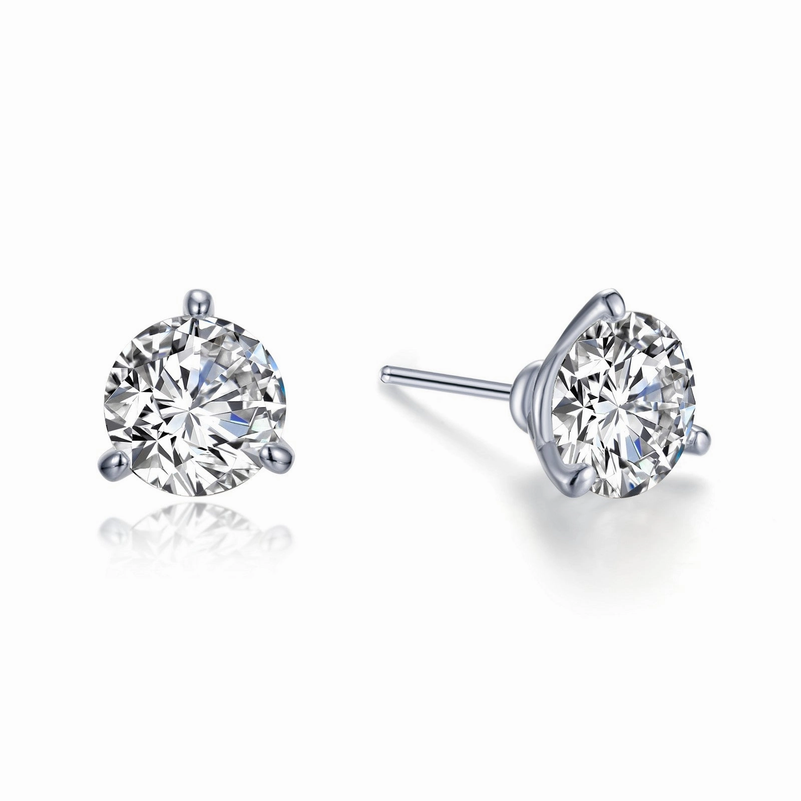 Dressy Mood Bold Style Lafonn 3ctw 3-Prong Martini Stud Earrings