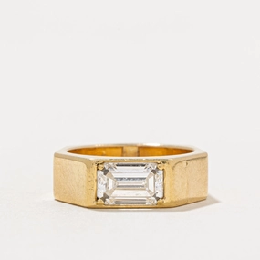 Smooth Surface Instant Match Emerald Cut Diamond Heptagon Shaped Ring | 1.05ct VS1 G/H | SZ 4.25 |