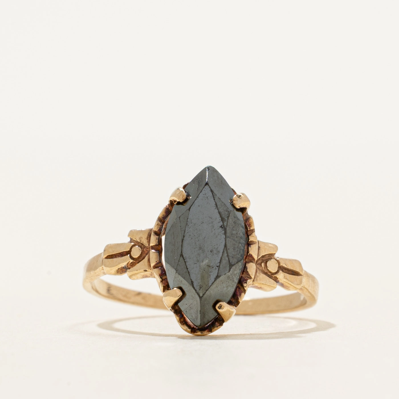 Hematite Textured Navette Ring | 1.60ct | SZ 5.75 Seasonal Style Holiday Ready