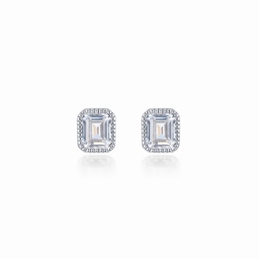 Radiant Shine Finish Lafonn April Birthstone Solitaire Earrings