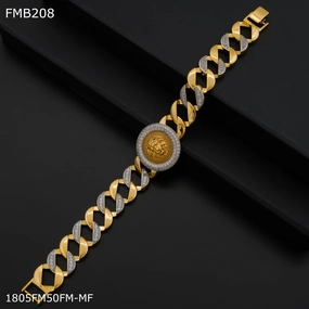Freemen Lion ad goldne Bracelet For Men - FMB208 Elegant Shape