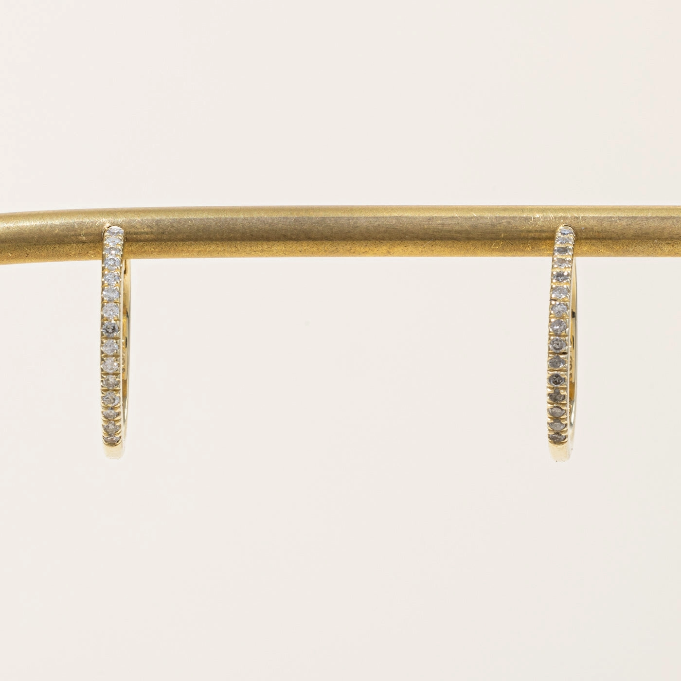 '100 Ways' Diamond Hoop Yellow Gold  Earrings 18mm | 0.25ctw | Dramatic Touch