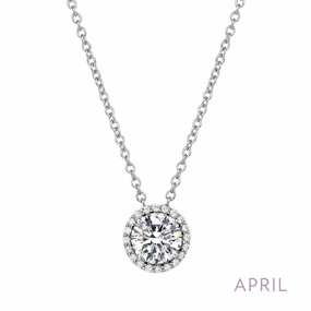 April Birthstone Necklace Shiny Stones