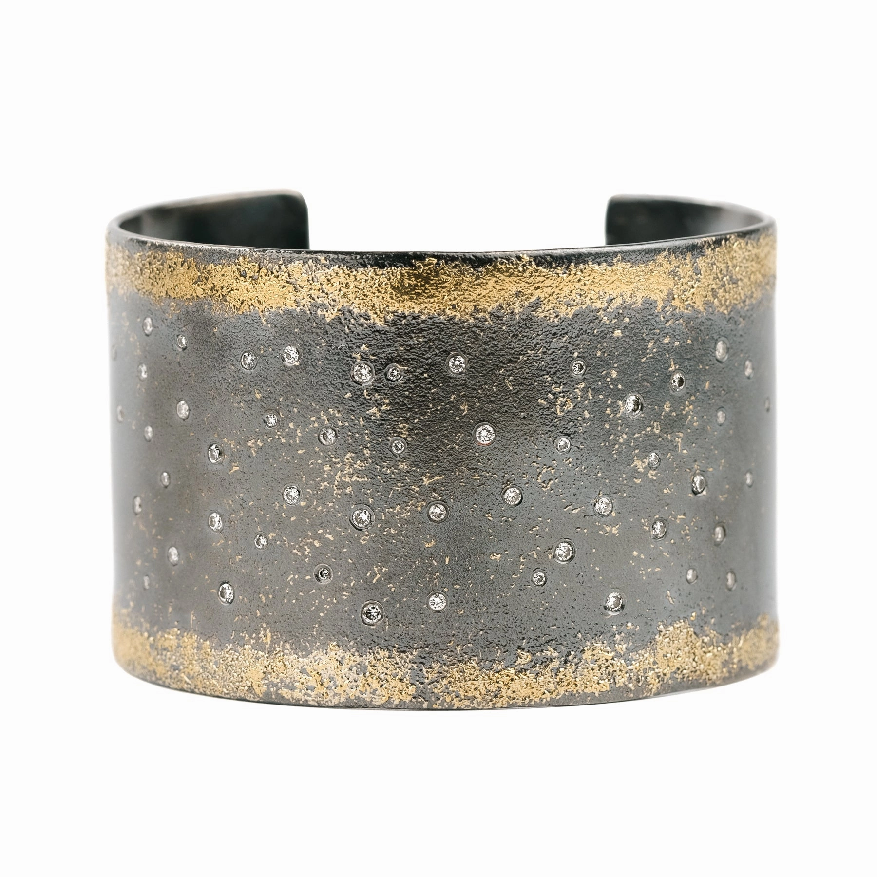 City Lights Cuff - 22k Gold, Oxidized Silver   Reclaimed Diamonds Work Outfit Evening Wear