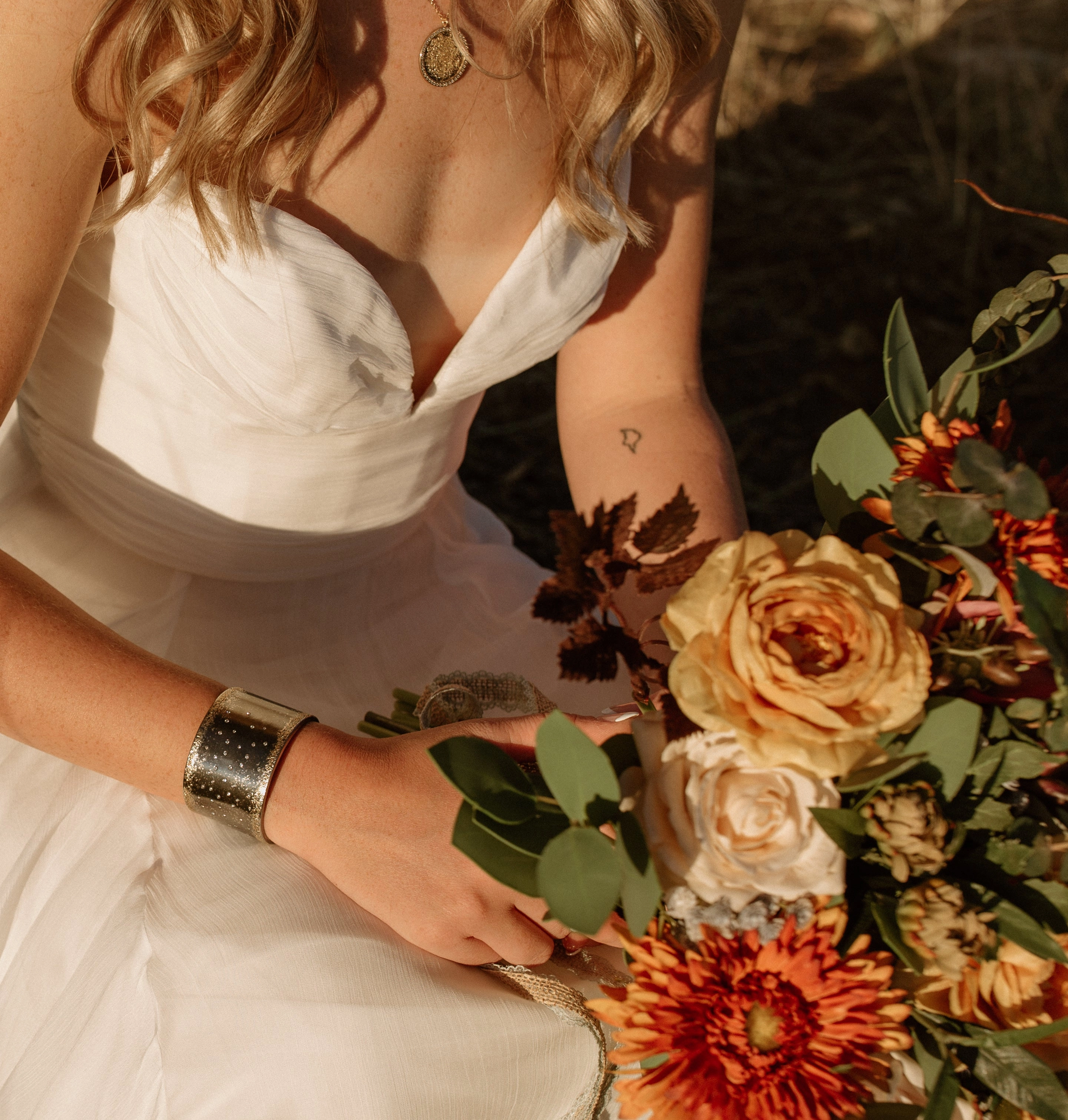 Natural Flow City Lights Cuff - 22k Gold, Oxidized Silver   Reclaimed Diamonds