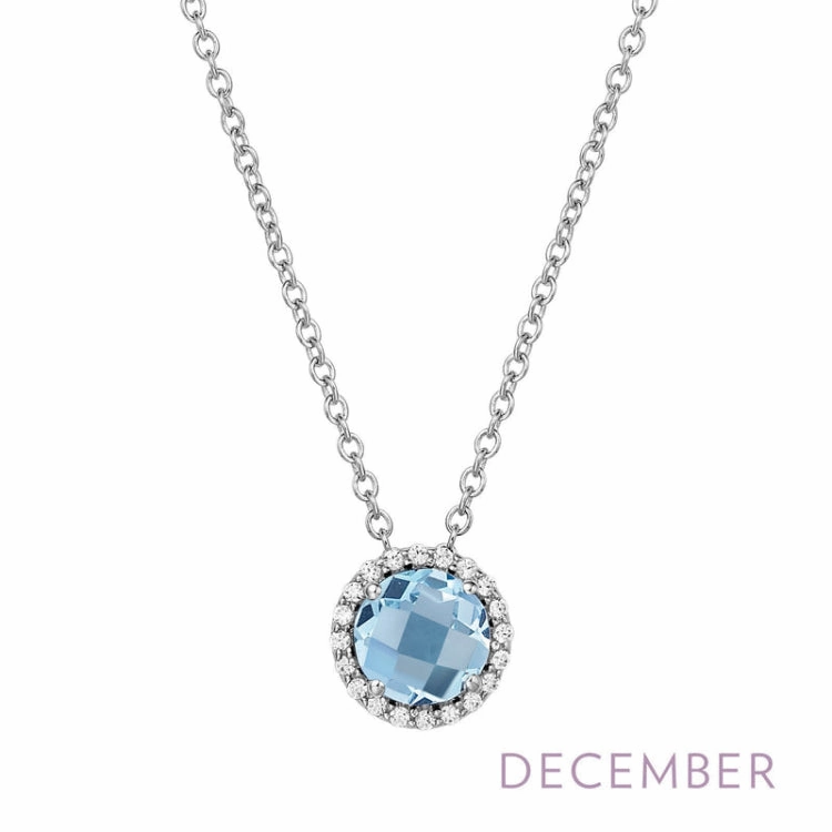 Stylish Detail December Birthstone Necklace