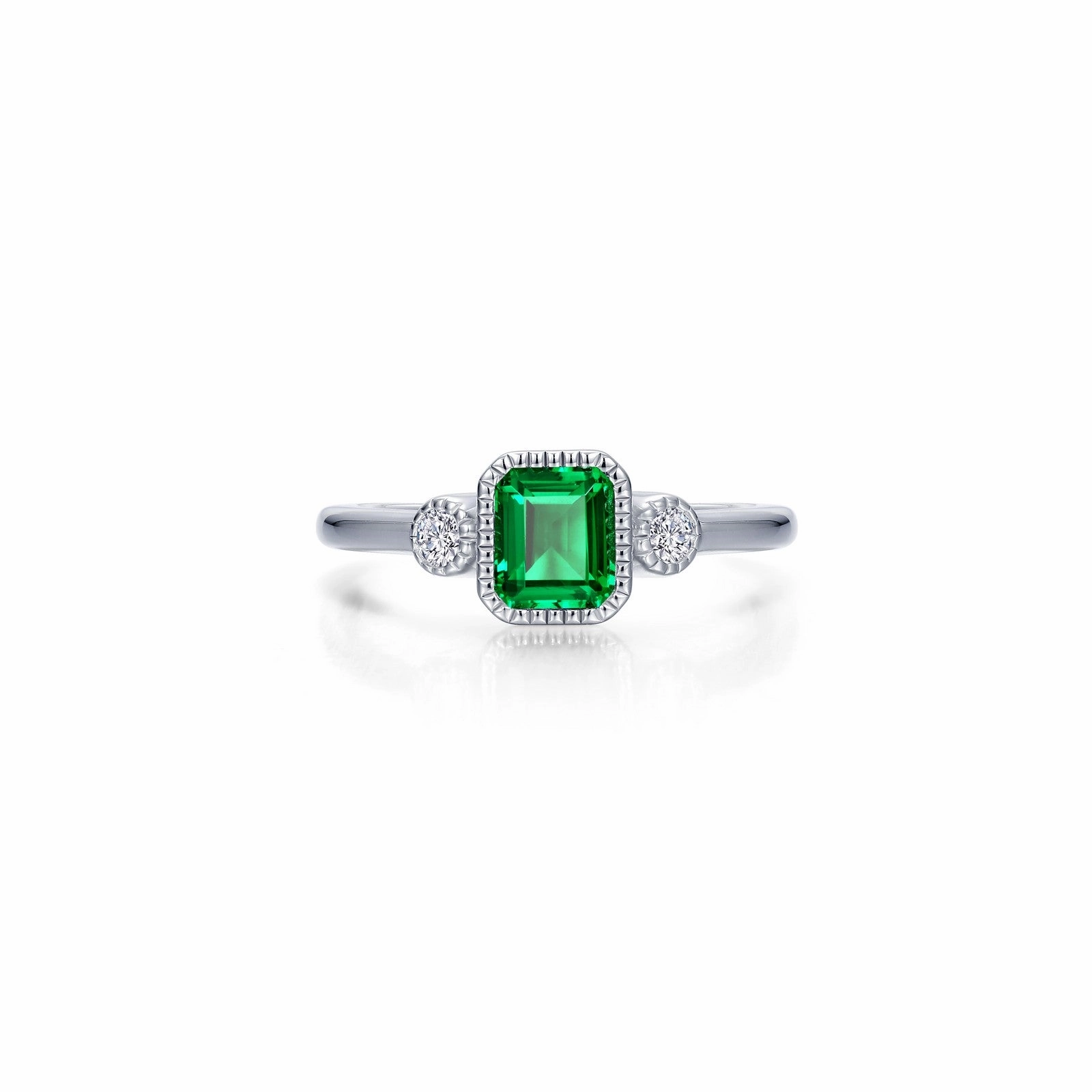 Lafonn Bezel-Set Birthstone Ring - May Luxury Contour Bold Edge