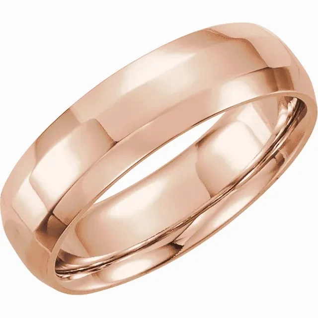 Affordable Jewelry Evening Glamour 10K Rose 7 mm Beveled-Edge Comfort-Fit Band Size 10.5