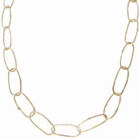 Urban Flair Feminine Touch Breezy Chain Link Necklace - 18k Gold   Oxidized Silver