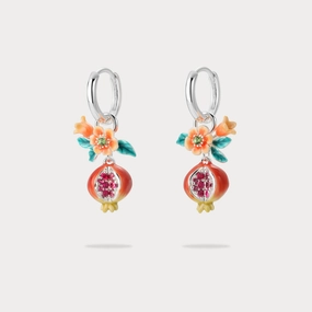 Formal Item Sliver Pomegranate Flower Earrings