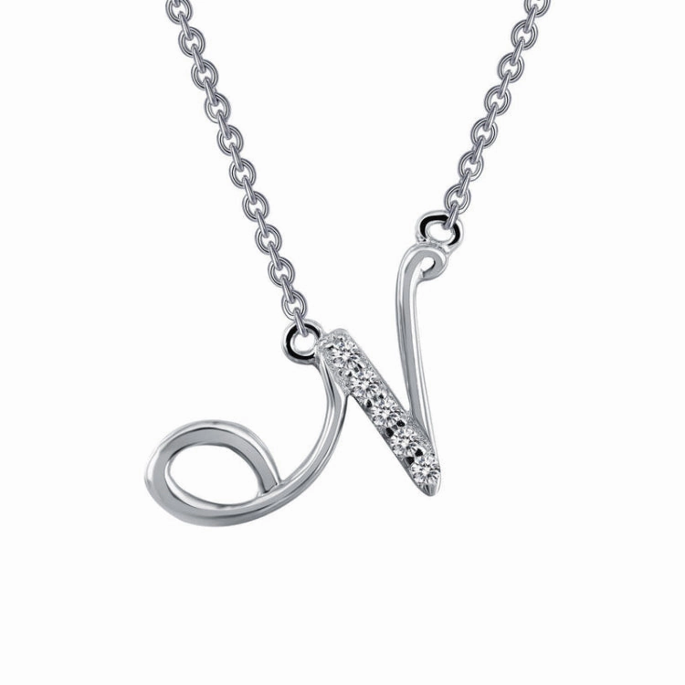 Letter N Pendant Necklace Dramatic Touch