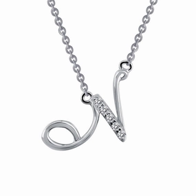 Letter N Pendant Necklace Dramatic Touch