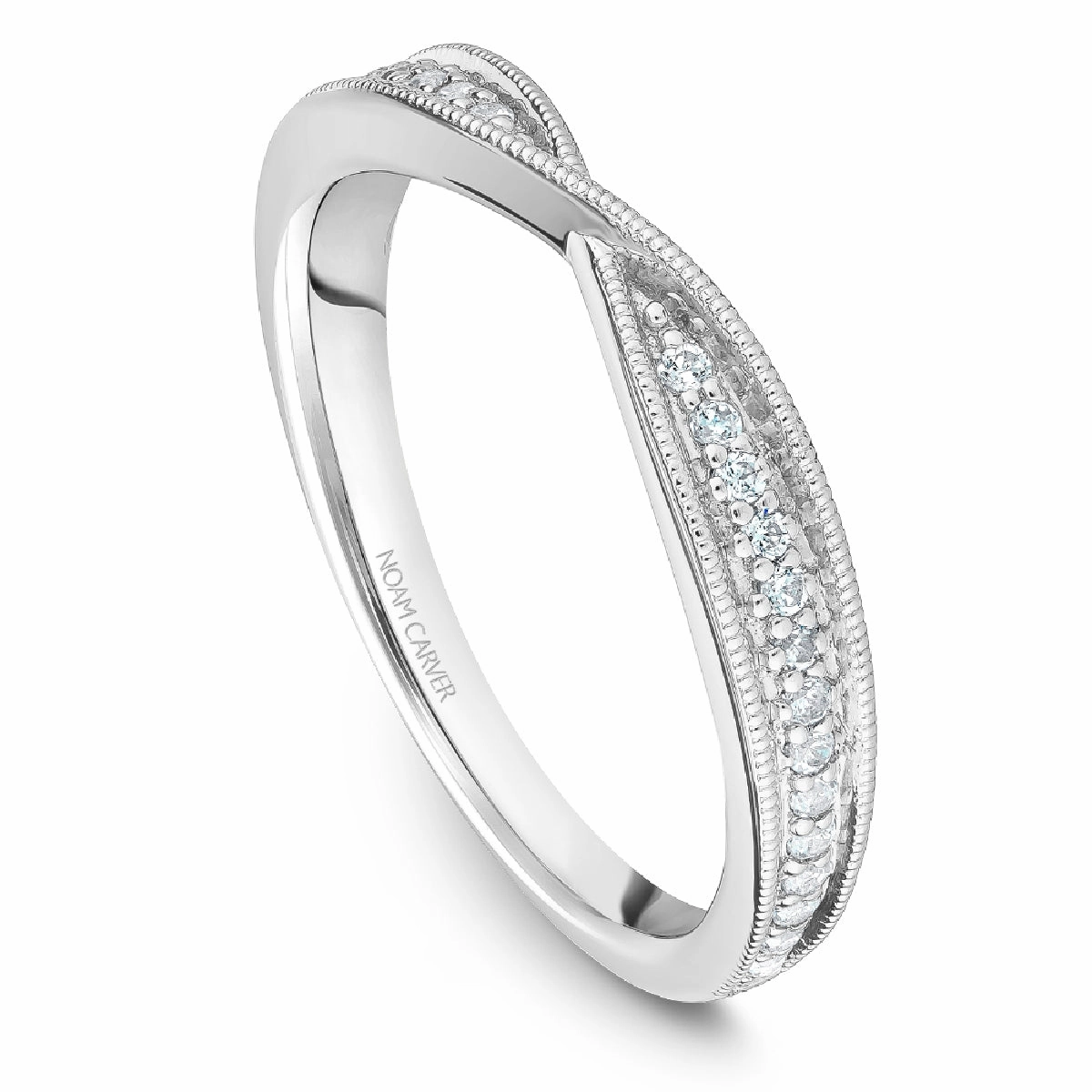 Noam Carver Half Anniversary Diamond Wedding Ring in 14K White Gold (0.35ctw) Chic Decoration