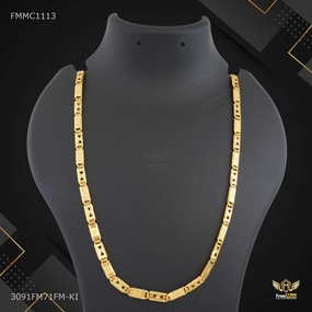 One by One Dual Heart Nawabi Chain for Man - FMMC1113 Quiet Glow