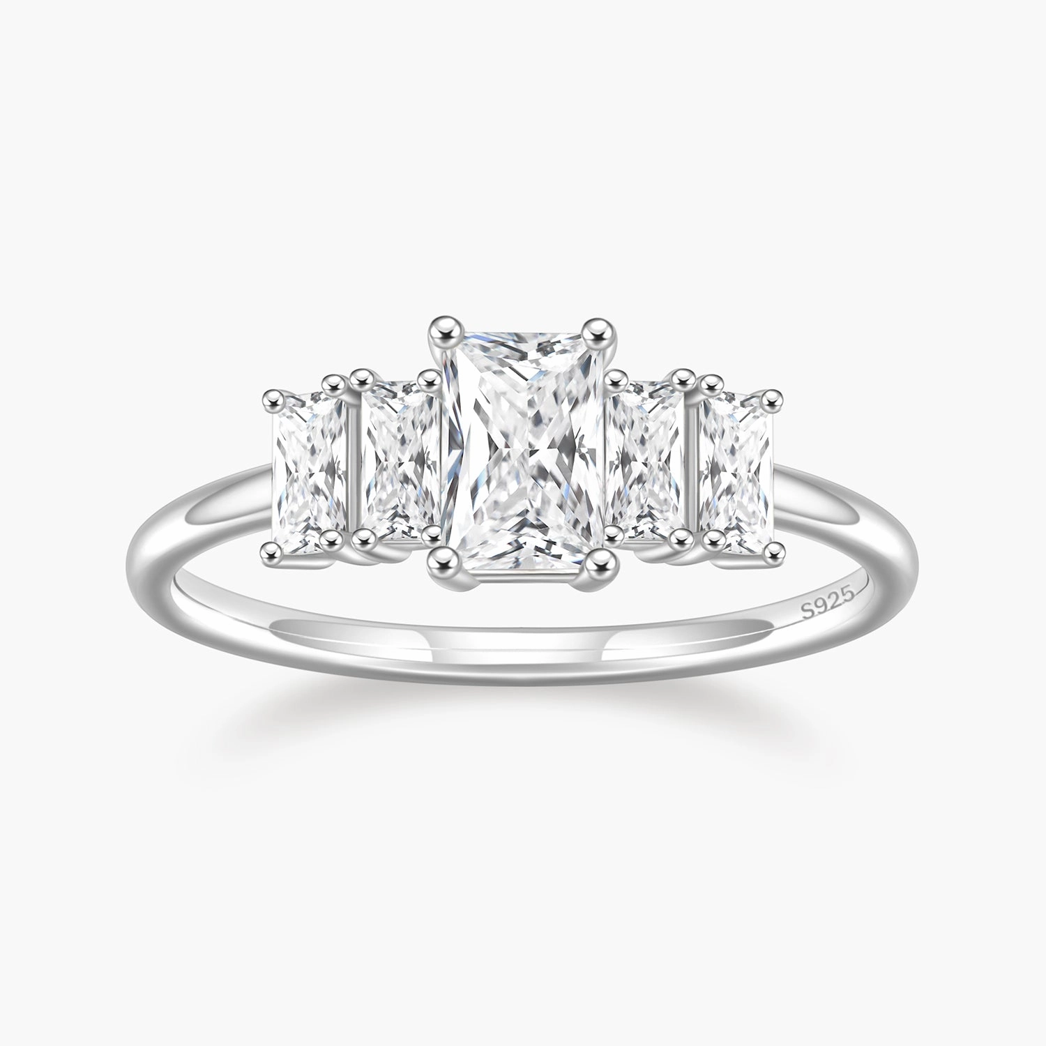 Matching Pair Radiant Cut Birthstone Dainty Ring