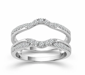 Polished Finish Bremer Jewelry Guard Diamond Wedding Ring in 14K White Gold (0.33ctw)