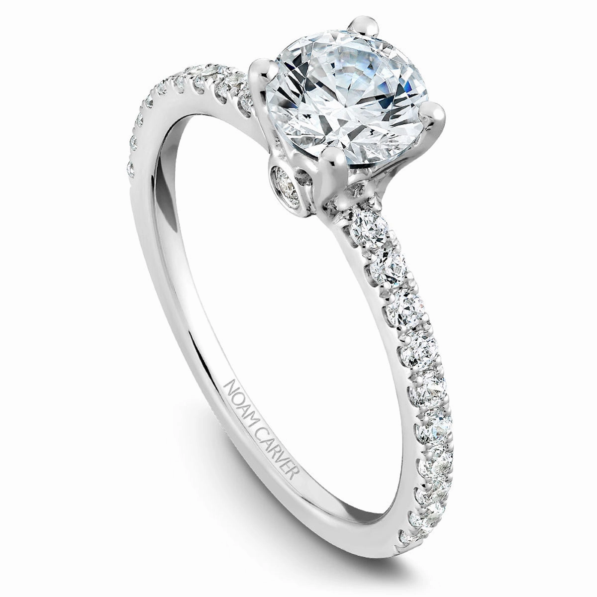 Chic Product Noam Carver Classic Diamond Engagement Ring Setting in White Gold
