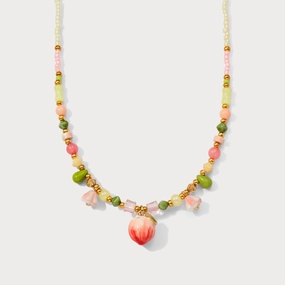 Peach Beaded Necklace Seasonal Style Night Out