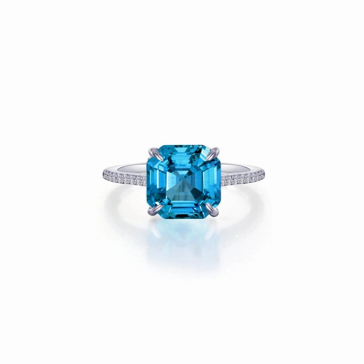 Fancy Lab-Grown Sapphire Solitaire Ring High-Quality Piece Couture Accent