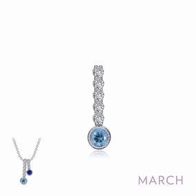 High-End Quality Timeless Flow March Birthstone Love Pendant