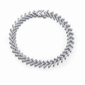 Radiant Sparkle Fancy Fishbone Bracelet