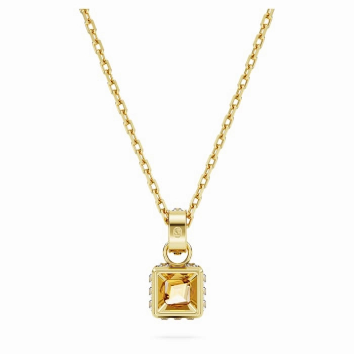 Creative Accent Shimmering Craft Swarovski Stilla pendant Square cut, Yellow, Gold-tone plated