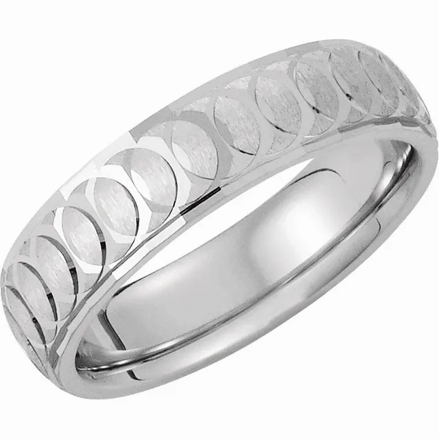 Sterling Silver 6 mm Overlapping Circle Pattern Band Size 13.5 Bridal Gift Sturdy Accessory