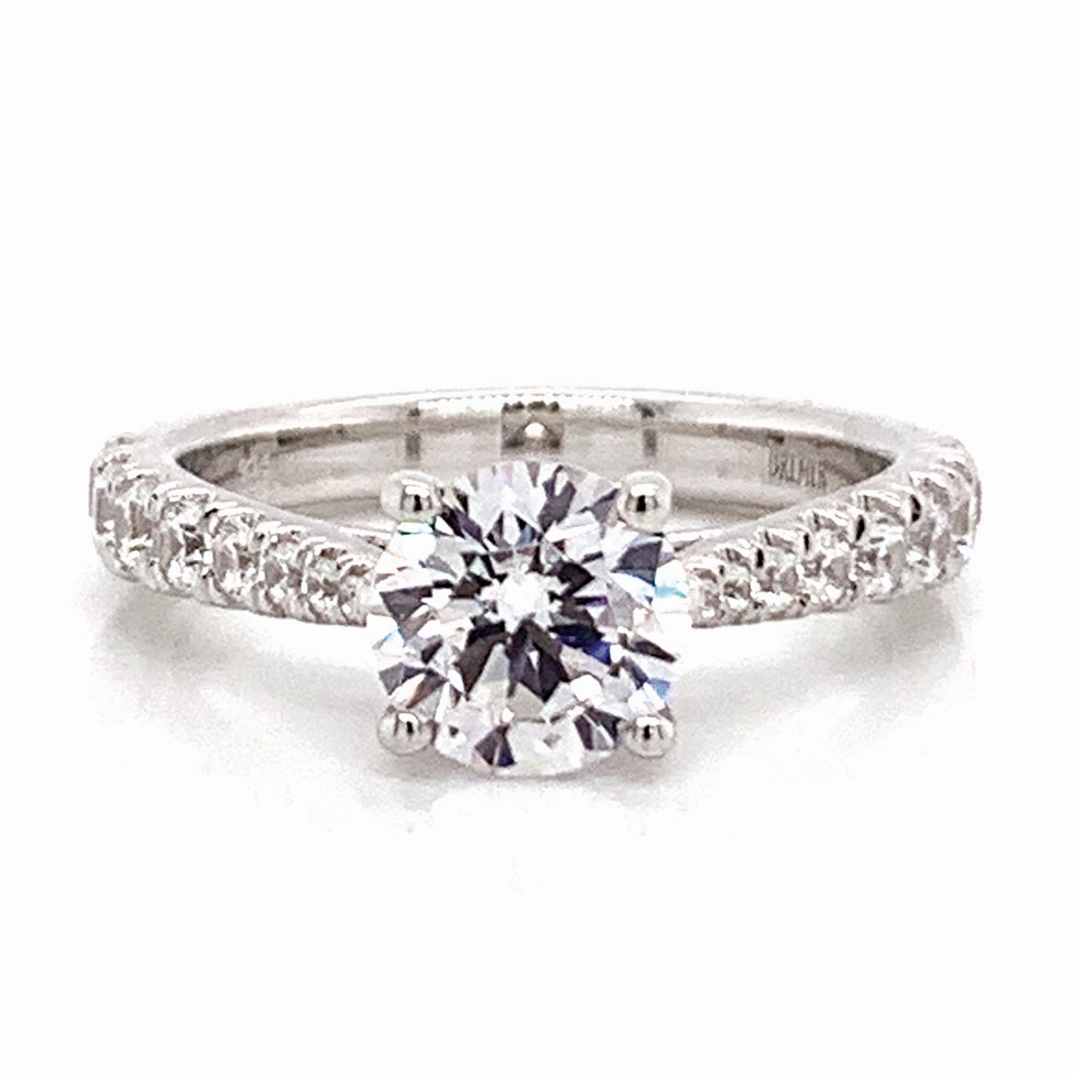 Round Diamond Engagement Ring Setting in White Gold Beautiful Memento