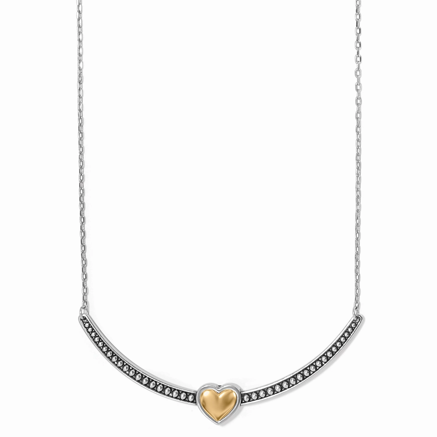 Brighton Pretty Tough Bold Heart Bar Necklace Delicate Edge