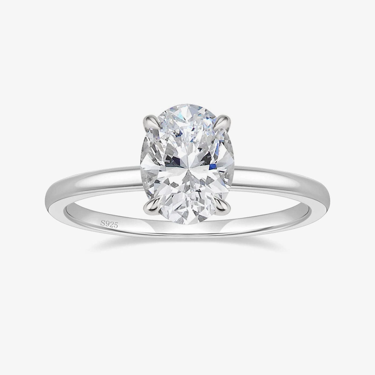 3CT Oval Cut Solitaire Cubic Zirconia Promise Ring Affordable Insignia Minimal Accent